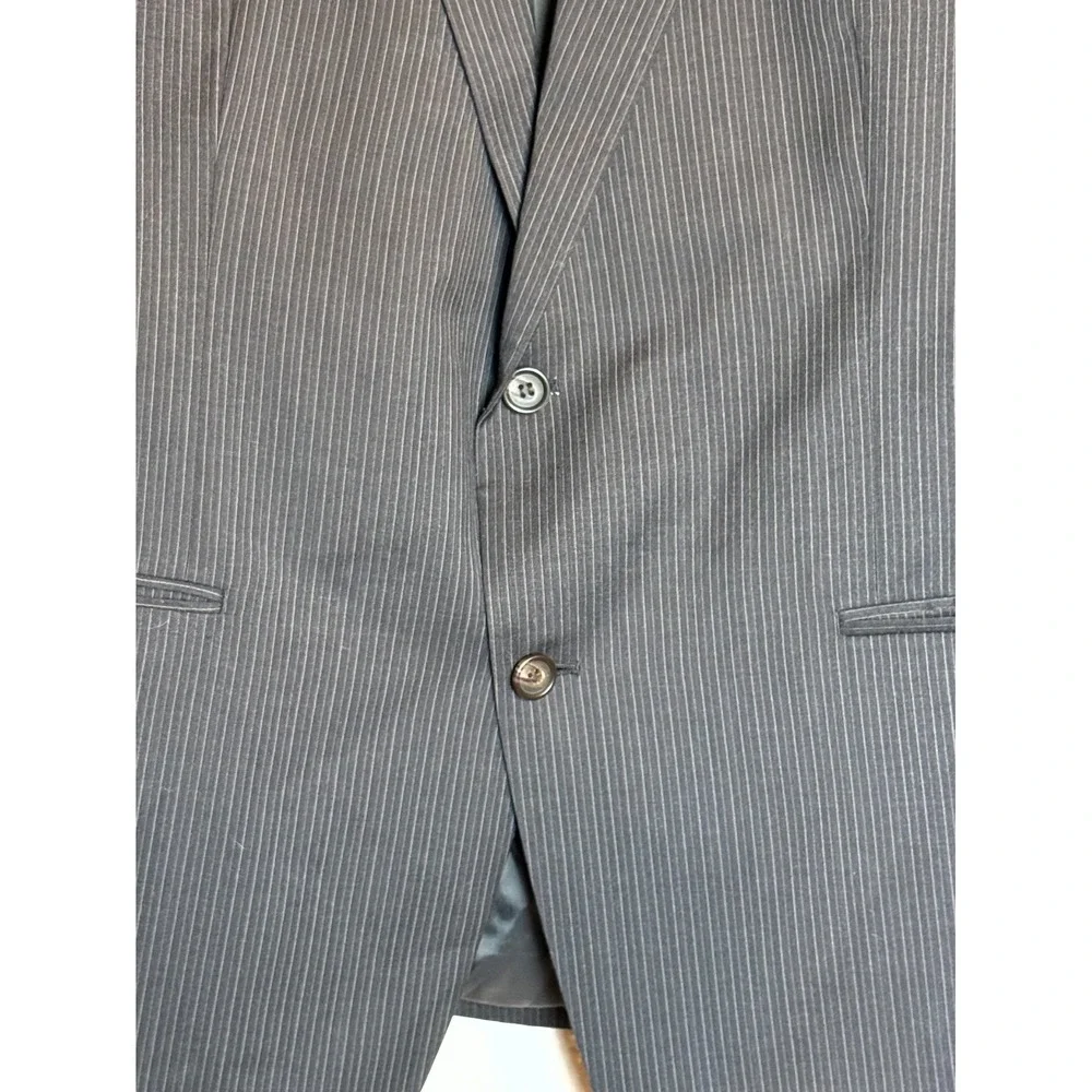 Lauren Ralph Lauren Jacket Men 46R Black Wool Striped Utility Press Low Moisture